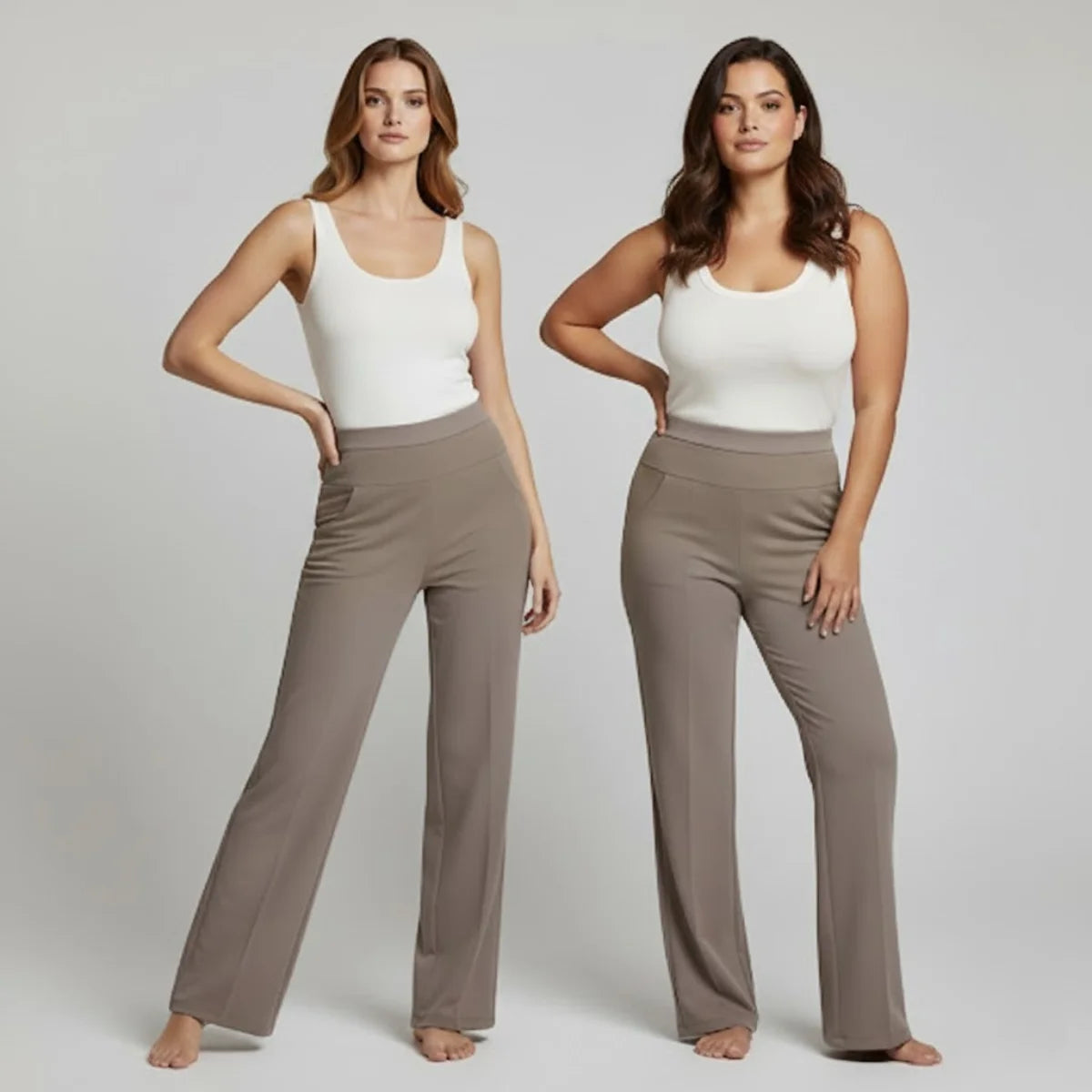 Pantalona Feminina Stretch Confortável Cintura Alta - Diversas Cores